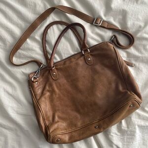 Roots leather messenger bag